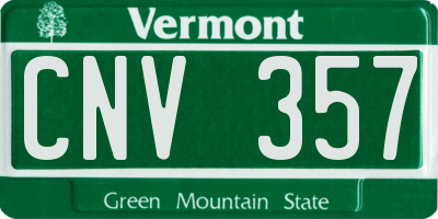 VT license plate CNV357