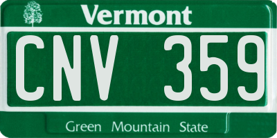 VT license plate CNV359