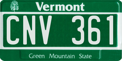 VT license plate CNV361