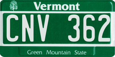 VT license plate CNV362