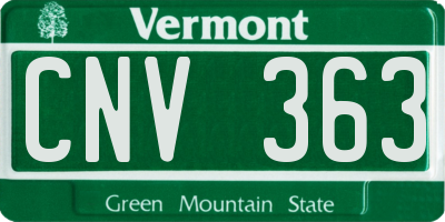 VT license plate CNV363