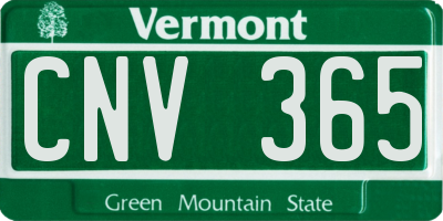 VT license plate CNV365