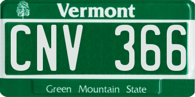 VT license plate CNV366