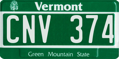 VT license plate CNV374