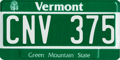 VT license plate CNV375