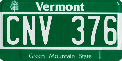 VT license plate CNV376