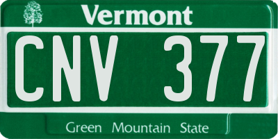 VT license plate CNV377