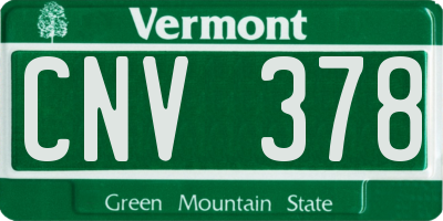 VT license plate CNV378