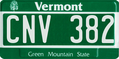VT license plate CNV382