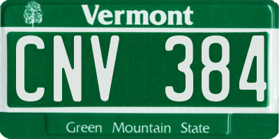 VT license plate CNV384
