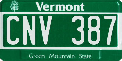 VT license plate CNV387