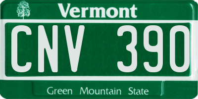 VT license plate CNV390