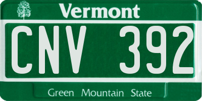 VT license plate CNV392