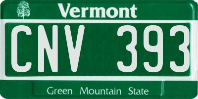 VT license plate CNV393