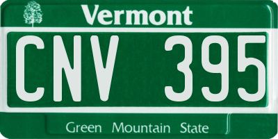VT license plate CNV395