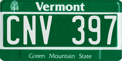 VT license plate CNV397
