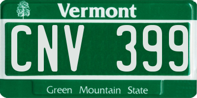 VT license plate CNV399