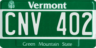 VT license plate CNV402