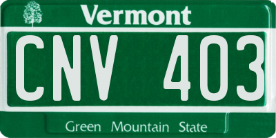 VT license plate CNV403