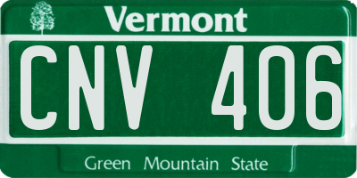 VT license plate CNV406