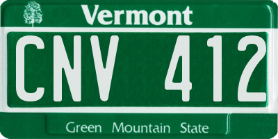 VT license plate CNV412