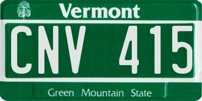 VT license plate CNV415