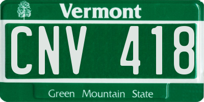 VT license plate CNV418