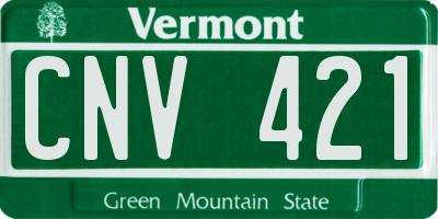 VT license plate CNV421
