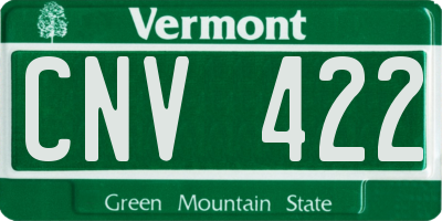 VT license plate CNV422