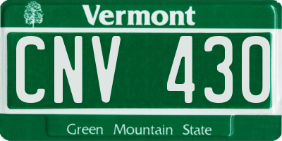 VT license plate CNV430