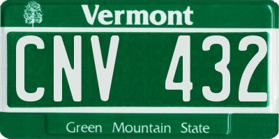 VT license plate CNV432