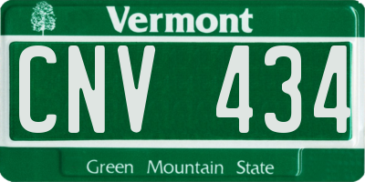VT license plate CNV434