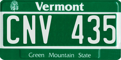 VT license plate CNV435