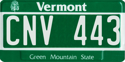 VT license plate CNV443