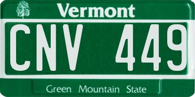 VT license plate CNV449