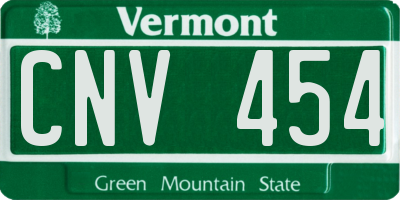 VT license plate CNV454