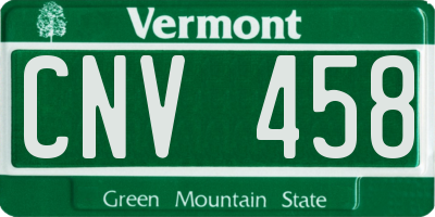 VT license plate CNV458