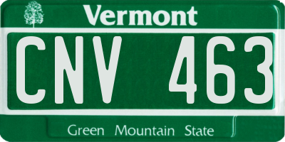 VT license plate CNV463