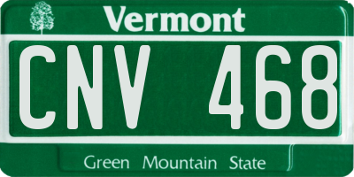 VT license plate CNV468