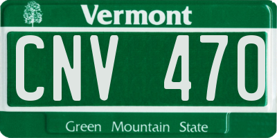 VT license plate CNV470