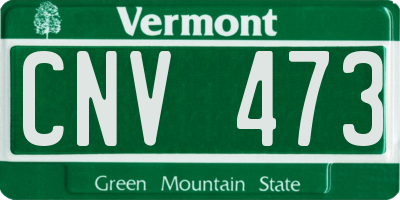 VT license plate CNV473
