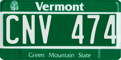 VT license plate CNV474