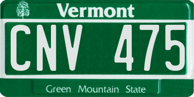 VT license plate CNV475