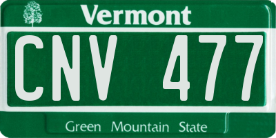 VT license plate CNV477