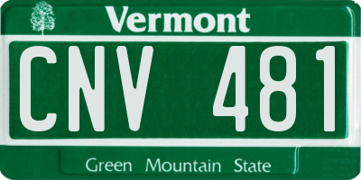 VT license plate CNV481