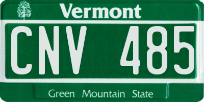 VT license plate CNV485