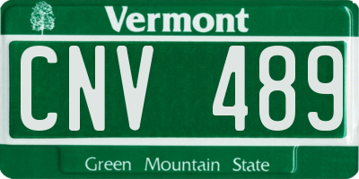 VT license plate CNV489