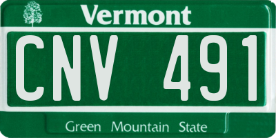 VT license plate CNV491