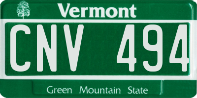 VT license plate CNV494
