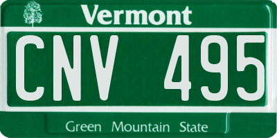 VT license plate CNV495